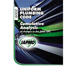 2009 Uniform Plumbing Code Cumulative Analysis